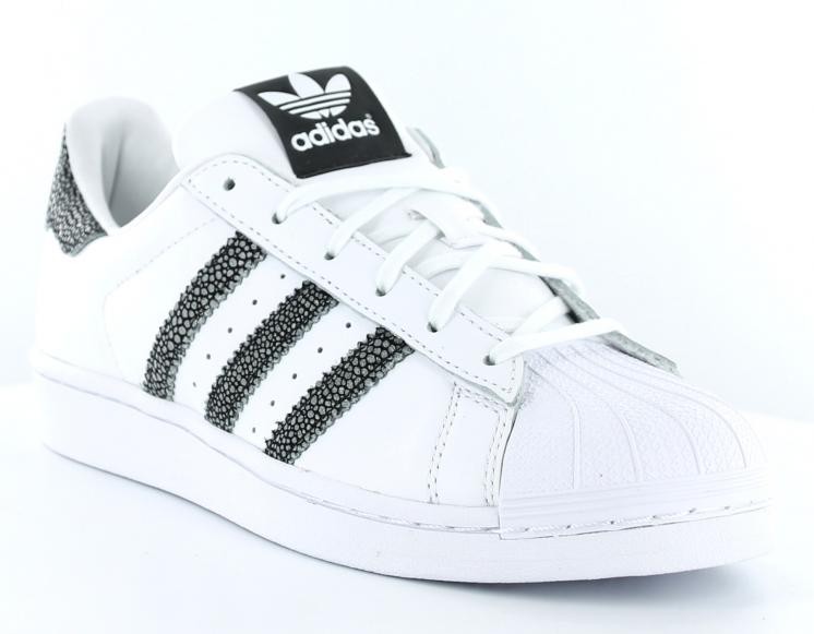 adidas superstar femme blanche et grise